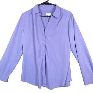 Chicos Womens Shirt Purple Collared Button Down Modal Blend Stretch 1 (M)